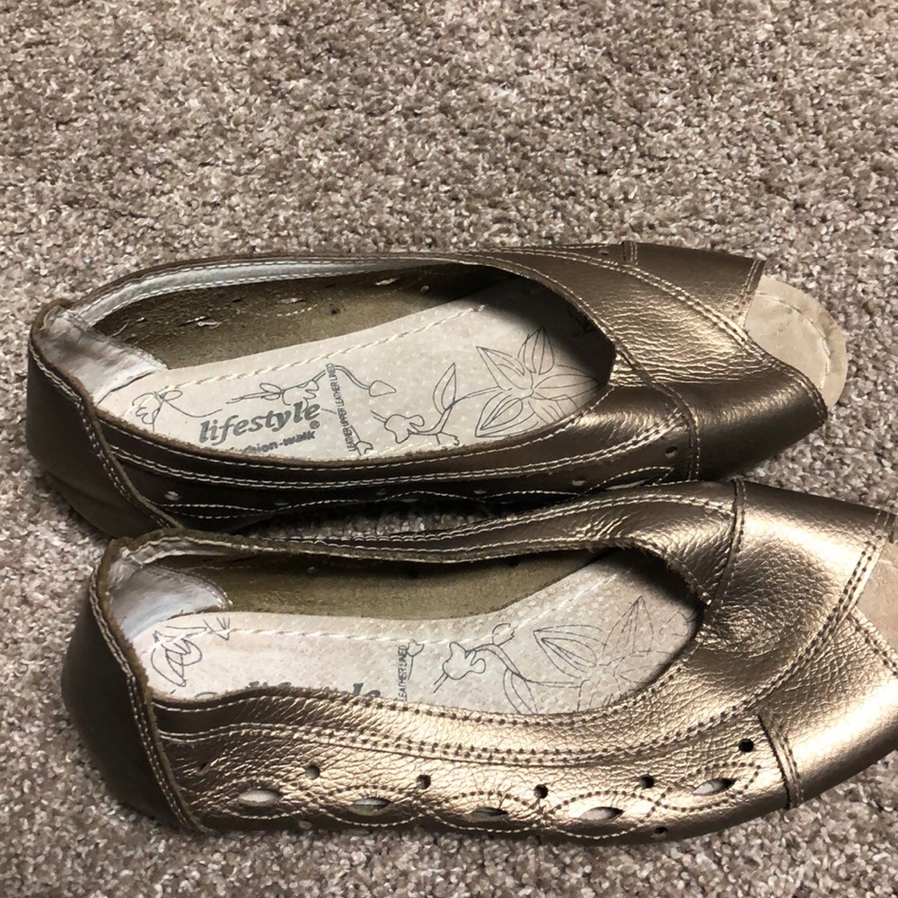 Nice peep toe flat shoes